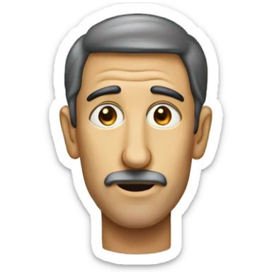 a man with a very long nose sticker