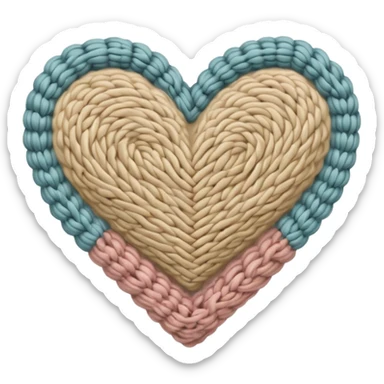 Knitted beige heart sticker