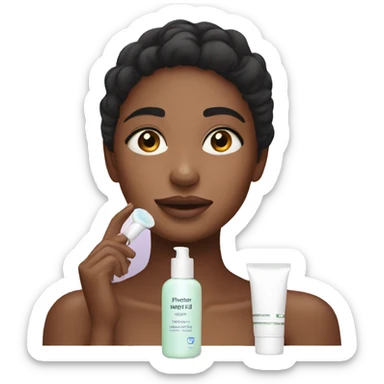 girl doing her skincare  sticker