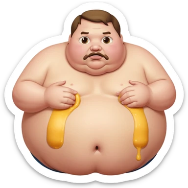 Super fat dude dying of super duper fat slobber knobs sticker