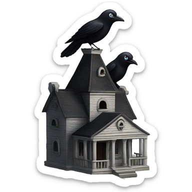 Nevermore Academy. Haunted Addams house. birdhouse  sticker