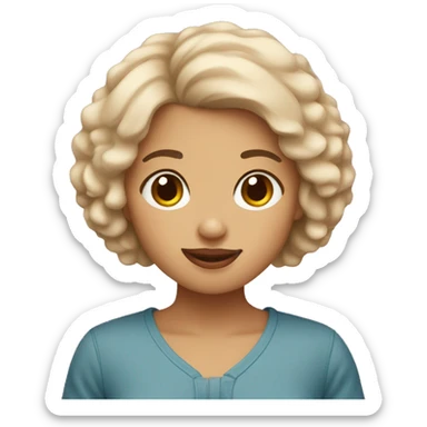 Short hair girl holding maltipoo sticker