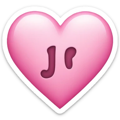 A pink heart with a the letter j in the middle  sticker
