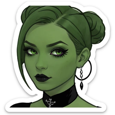 goth girl with trad goth makeup sticker