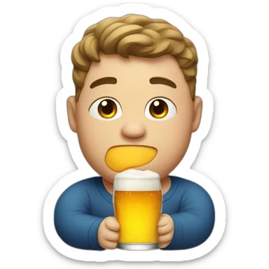 Fat boy drink beer sticker