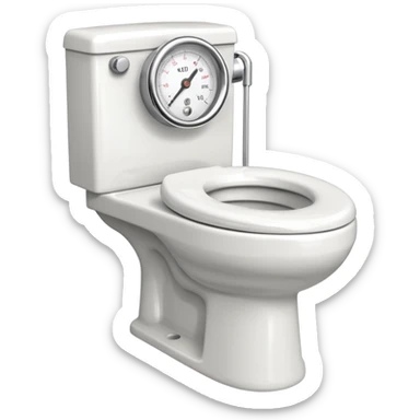 toilet with big pressure gauge sticker