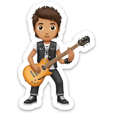 A rocker boy with a guitar sticker