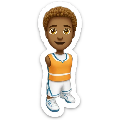 Ado blanc qui joue au basket sticker