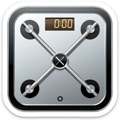 Digital weight scale with 0:00 on it sticker