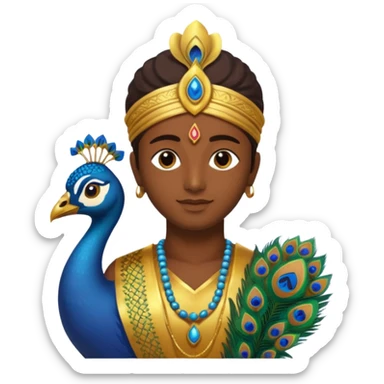Murugan with vel and peocock at back sticker