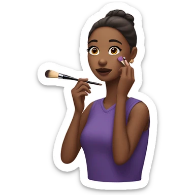 Girl doing makeup  sticker