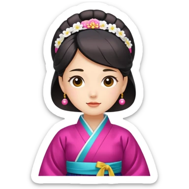 woman in hanbok sticker