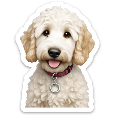 mini goldendoodle white sticker