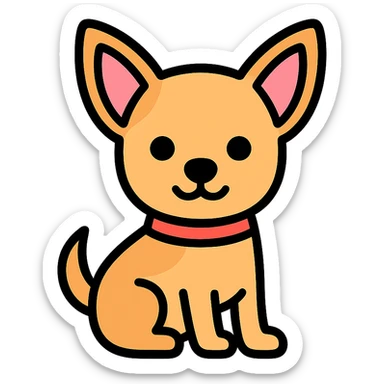 mini dog, color icon style sticker