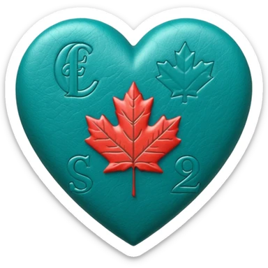 Teal heart with Canadian money sticker