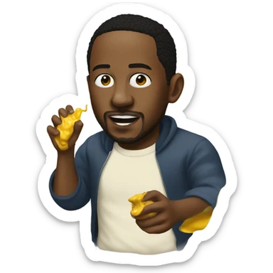 Kendrick Lamar throwing mustard at Drake sticker