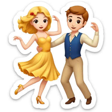 A fantasy couple in love dancing sticker