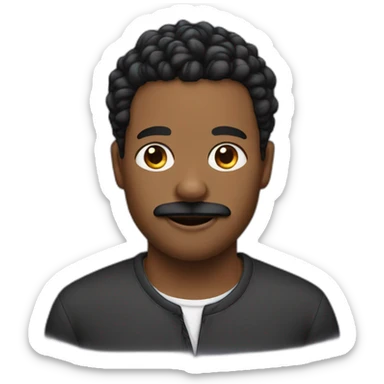 20 years black men with twist hair and a small black moustache sticker