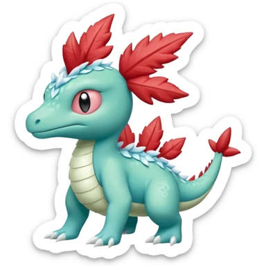 Icy Snowy frost flaky Shaymin-Salamence-Grovyle-creature (full body) sticker