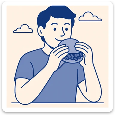 person eating sloppy joe sticker