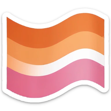 lesbian pride flag with seven horizontal stripes: dark orange, orange, light orange, white, pink, dusty pink, and dark rose. sticker