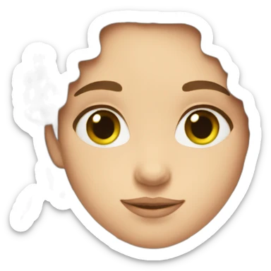 Girl with brown hair and green eyes in love sticker