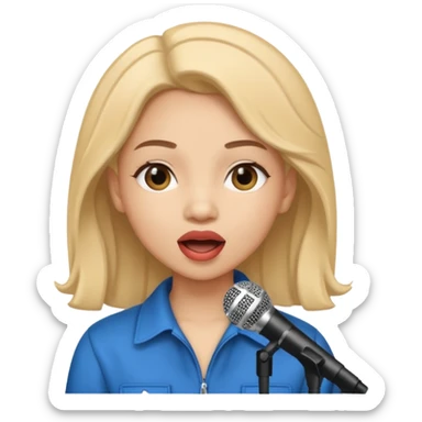 Gonemili Grace, avec micro qui chante sticker