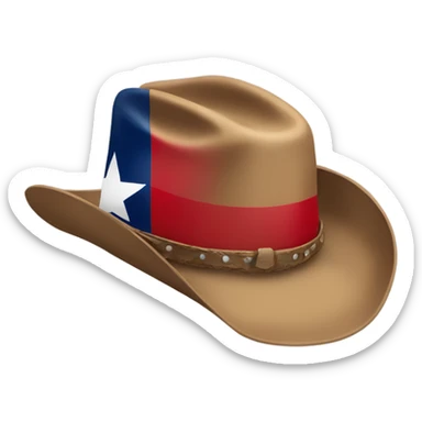 Texas flag with cowboy hat sticker