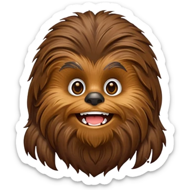 pero la cara de chewbacca en formato png con menos detalle y sonriente sticker