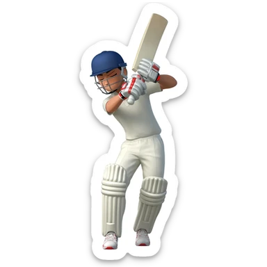 Cricket batsman spare cut sticker