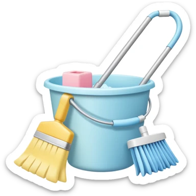 Realistic cleaning essentials with natural color sticker