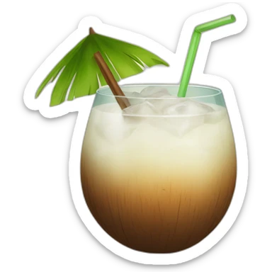 Coconut cocktail sticker