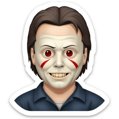 Micheal myers with a grin without red on his face sticker