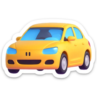 modern 3D emoji of a car covered with a transparent protective film sticker