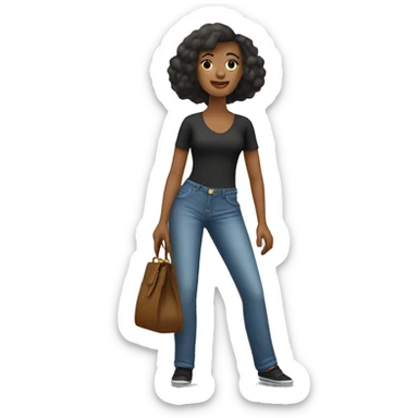 mujer con una bolsa cartera hashion sticker