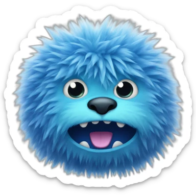 fluffy blue monster sticker
