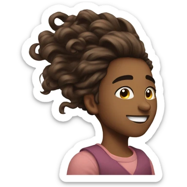 hair flip, like flicking ur hair type, lke ur slaying and ur proud  sticker