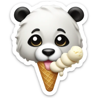 Ice cream eating a panda  sticker