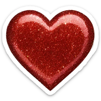 Red glitter heart sticker