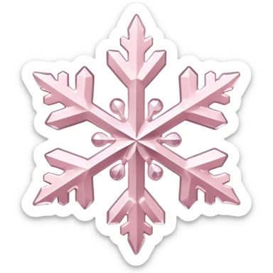 snow flake pale pink 3d glass texture sticker