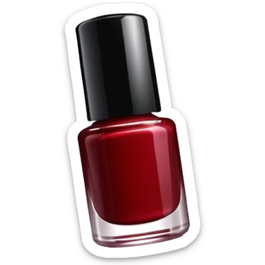 Bottle of dark red nail polish sticker