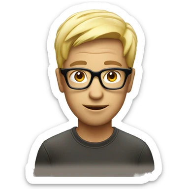 a person wearing glasses with a lightbulb above the head sticker