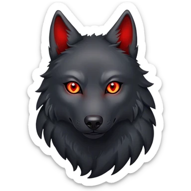 Evil scary black wolf with red eyes sticker