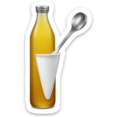 bottle of vinegar and a spoon sticker