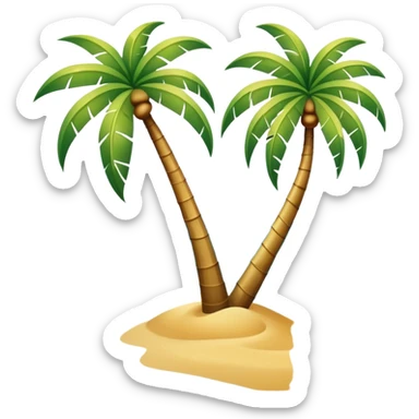 Beach with palm tree and azure sea sticker