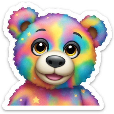Lisa Frank teddy bear sticker