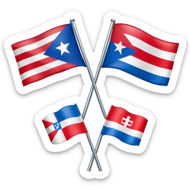 Puerto rican flag and dominican flag sticker