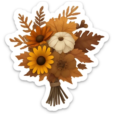 autumn bouquet brown sticker