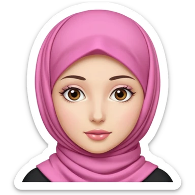 pink hijab woman, beautiful and aesthetic  sticker