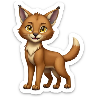 Epic Cute Dark Warm Caracal-Bobcat-Sergal-Vernid full body sticker